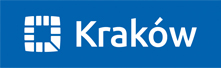 Grafika przedstawia logo miasta Krakowa - Niebieskie